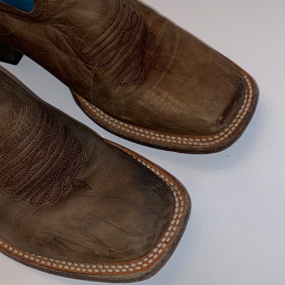 ROPER Womens Turquoise Square Toe Boots Mid Calf Low Heel 1-2", Size 5.5 - Picture 9 of 16